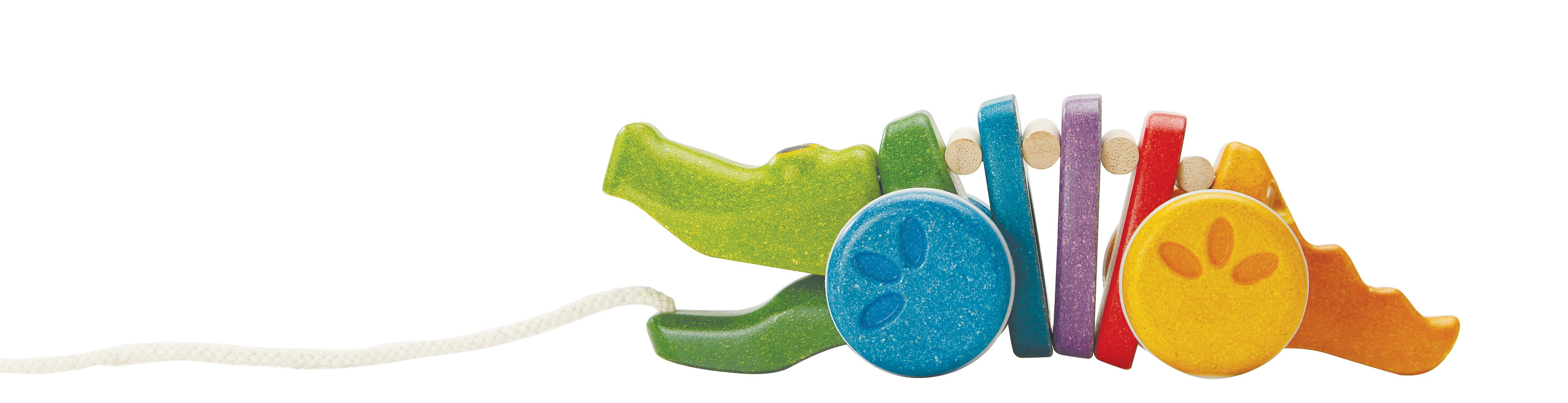 PlanToys Nachziehtier Krokodil Bunt - Heldenspielzeug