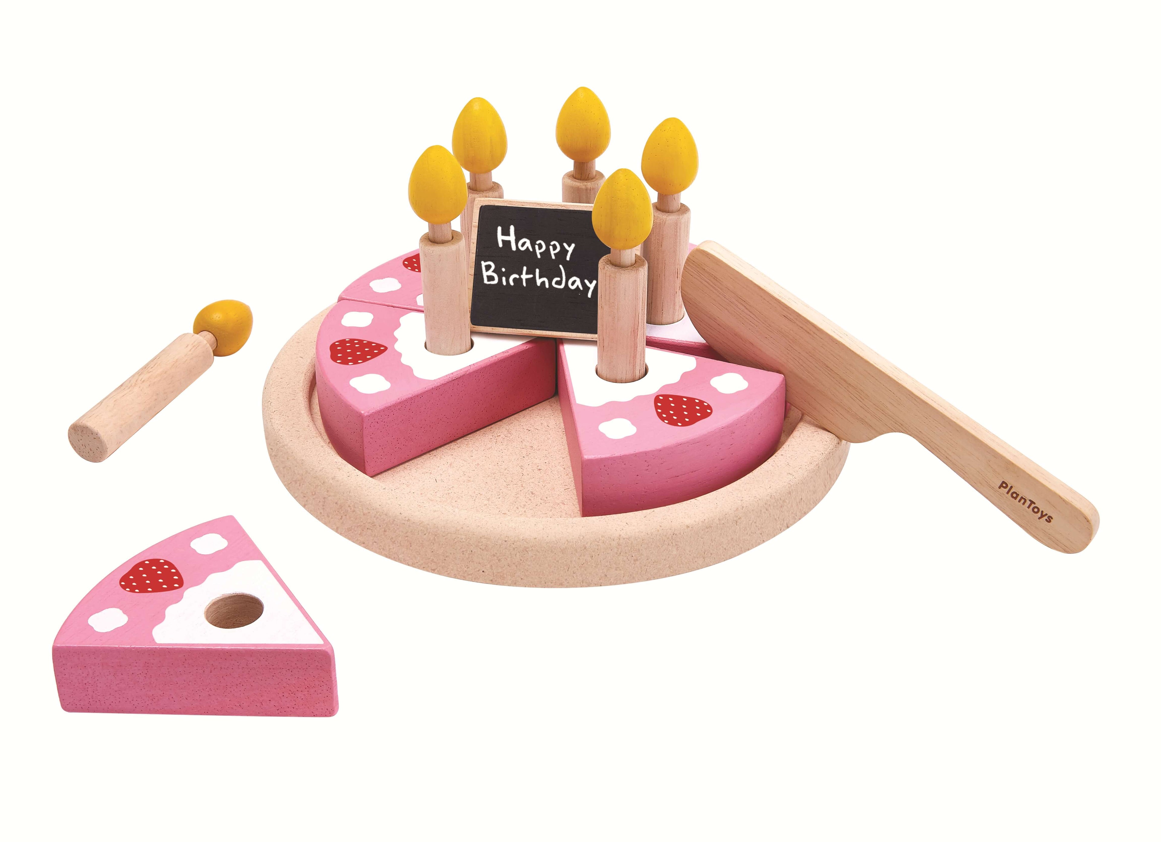 PlanToys Geburtstagskuchen Set (15 Teile) - Heldenspielzeug