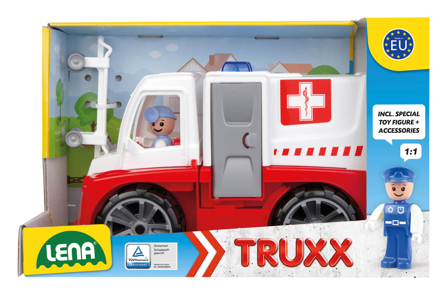 Lena TRUXX Krankenwagen mit Zubehör - Heldenspielzeug