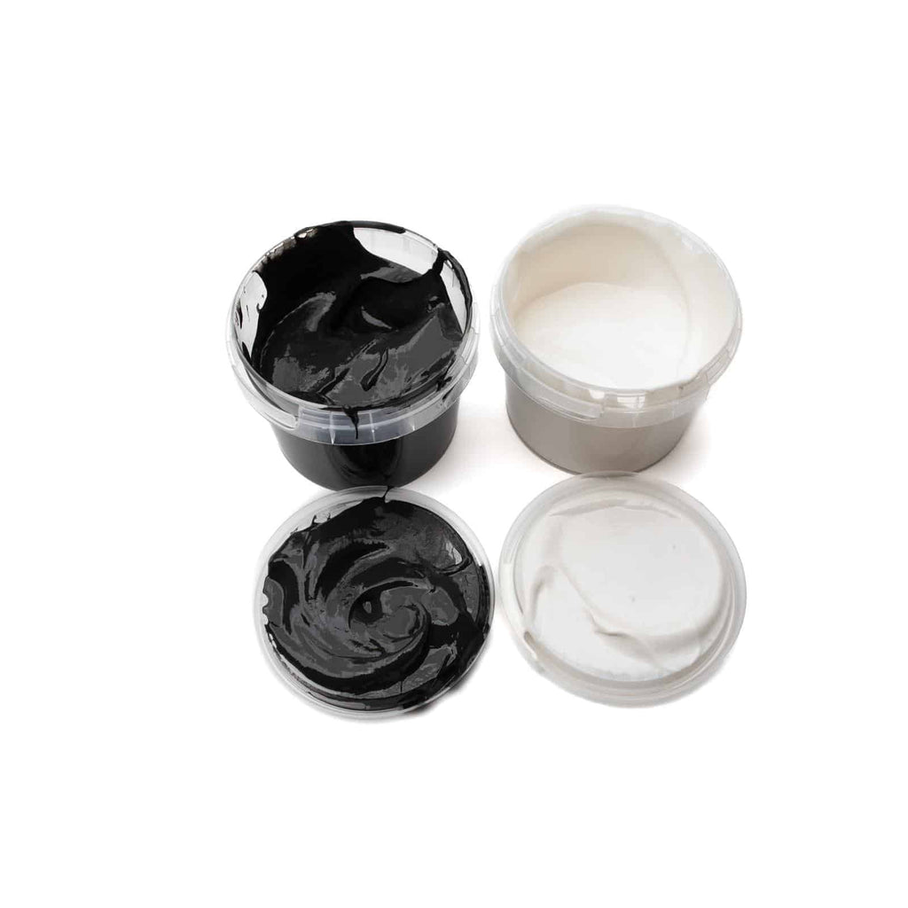 NeoGrün Bio-Fingerfarben vegan - 2er Set "Nori" - schwarz/weiß - Heldenspielzeug