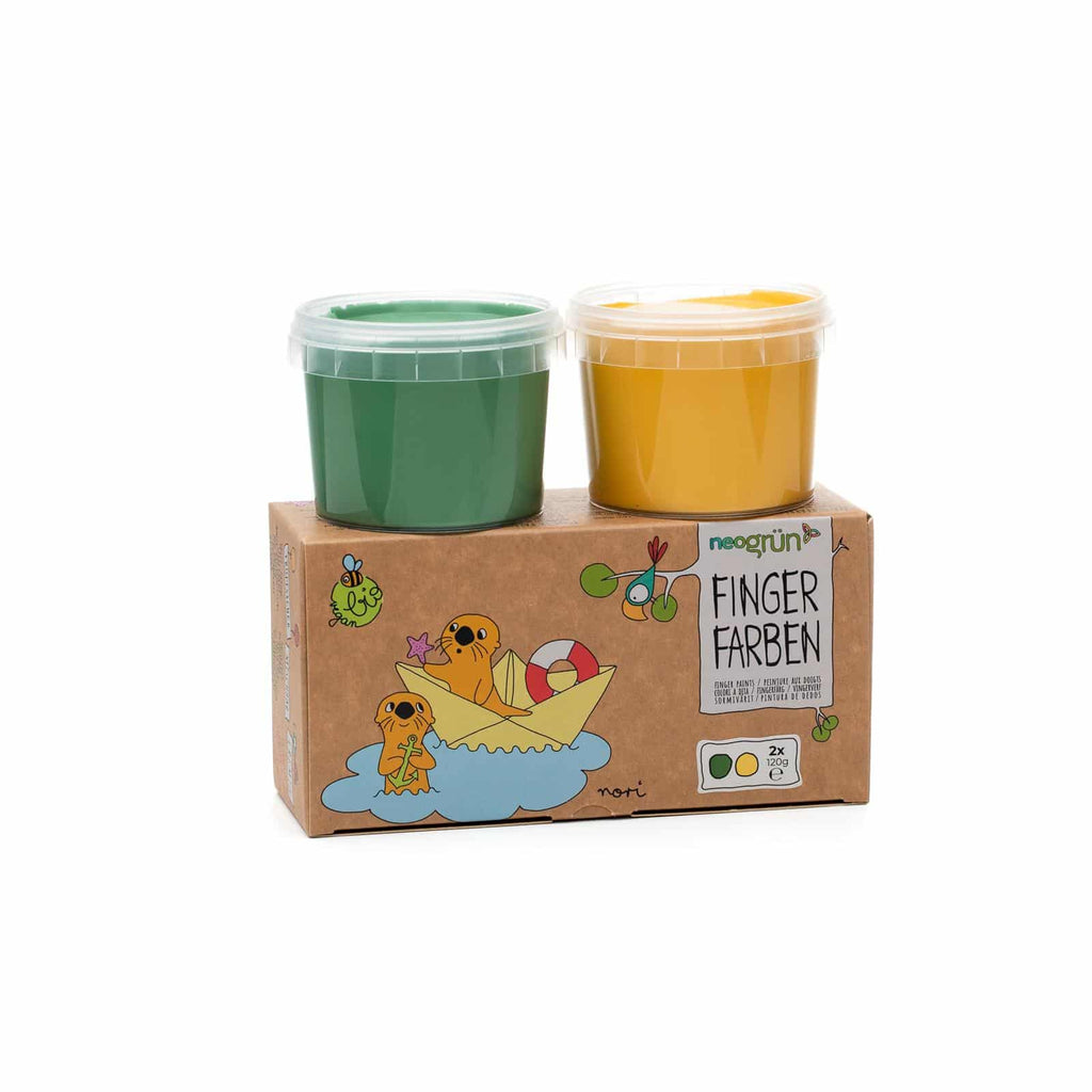 NeoGrün Bio-Fingerfarben vegan - 2er Set "Nori" - grün/gelb - Heldenspielzeug