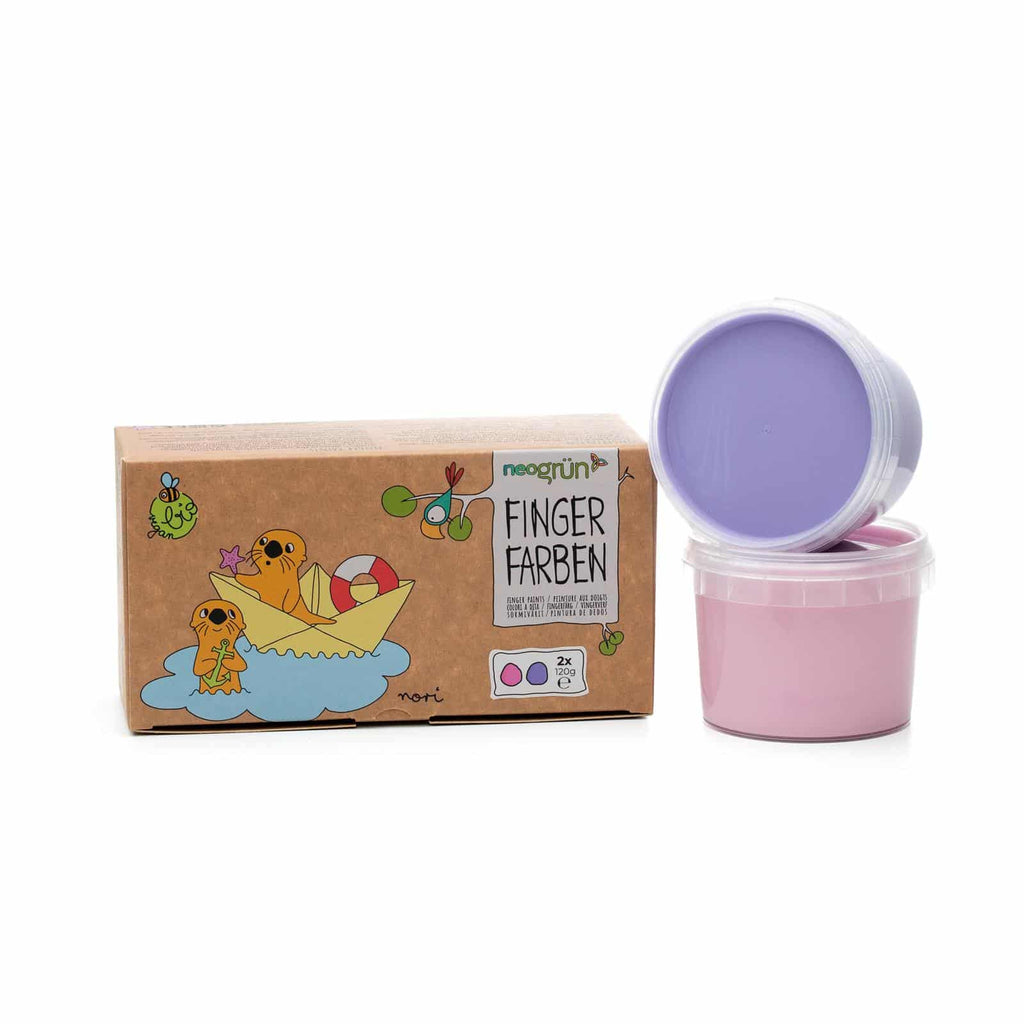 NeoGrün Bio-Fingerfarben vegan - 2er Set "Nori" - pink/violett - Heldenspielzeug