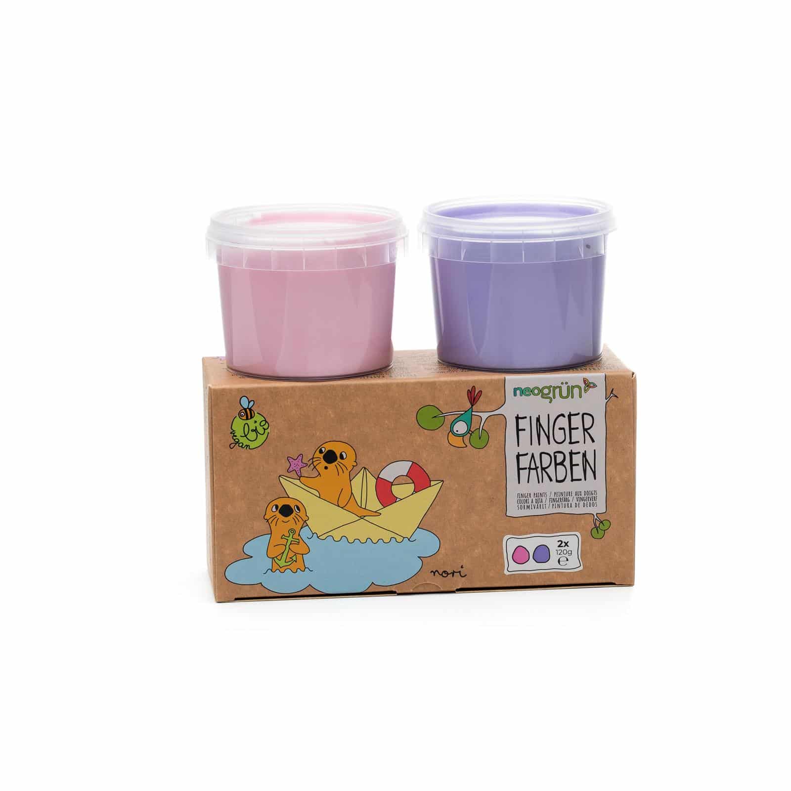 NeoGrün Bio-Fingerfarben vegan - 2er Set "Nori" - pink/violett - Heldenspielzeug