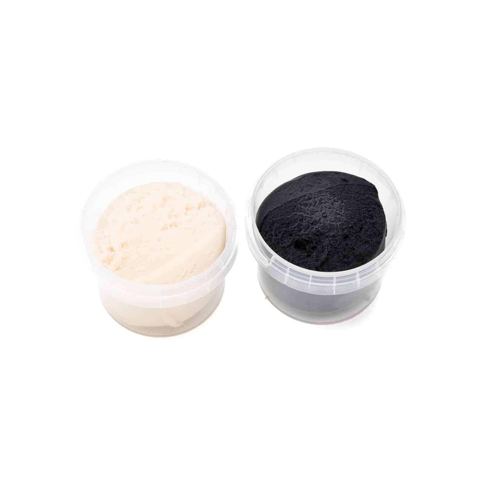 NeoGrün Bio Easy-Knete vegan - 2er Set "Suri" - schwarz/weiß - Heldenspielzeug