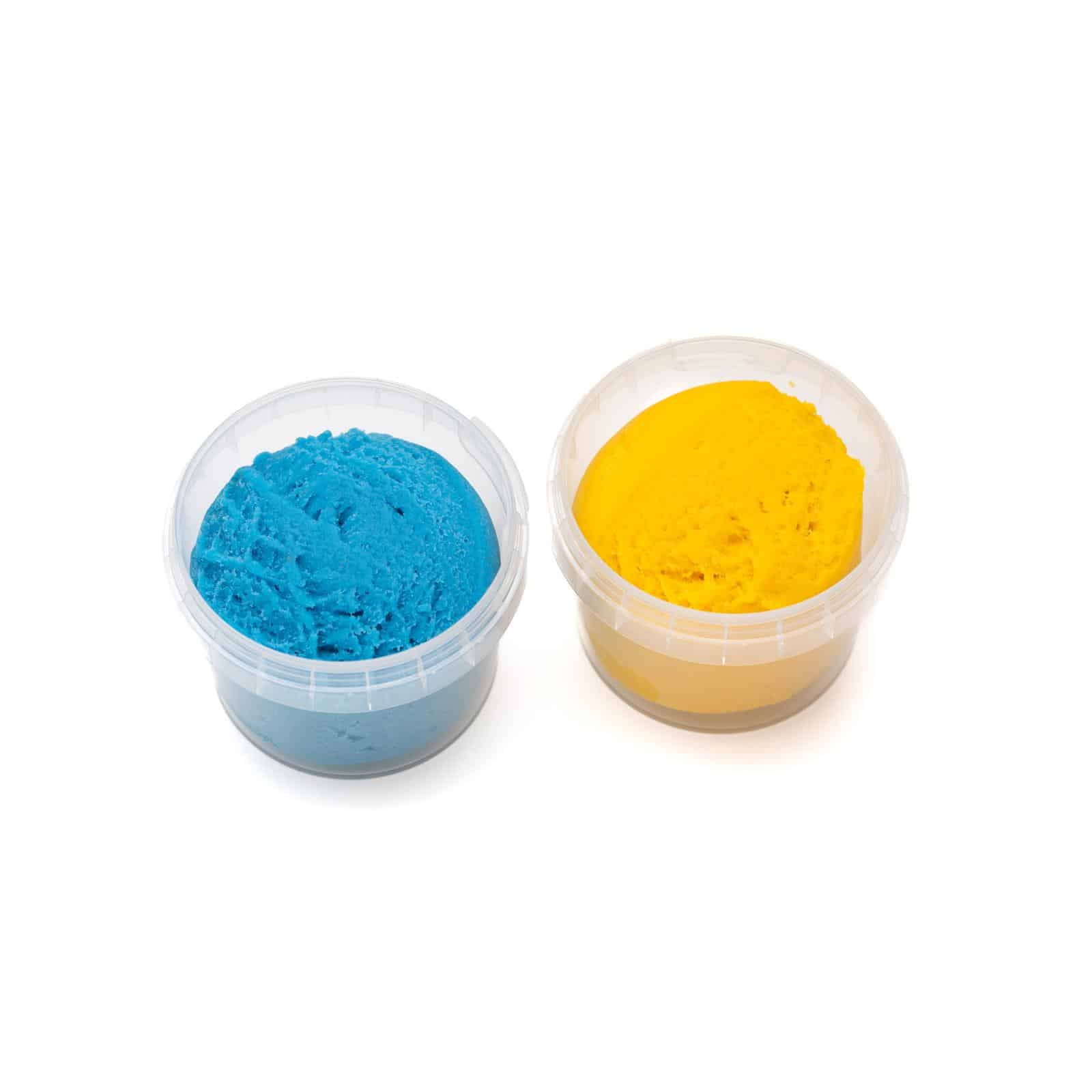 NeoGrün Bio Easy-Knete vegan - 2er Set "Suri" - blau/gelb - Heldenspielzeug