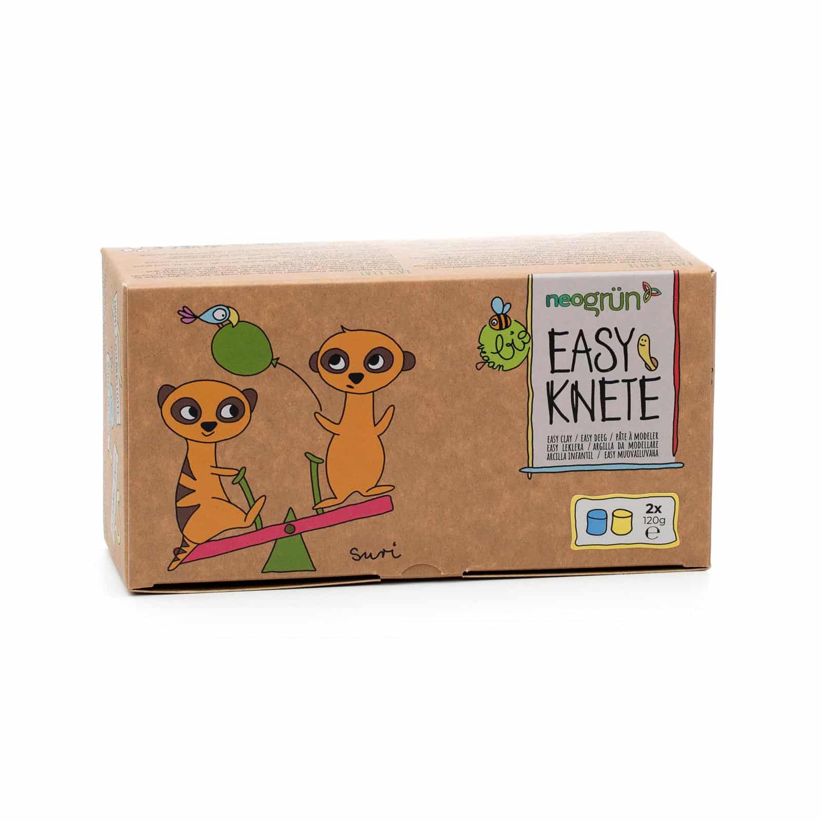 NeoGrün Bio Easy-Knete vegan - 2er Set "Suri" - blau/gelb - Heldenspielzeug