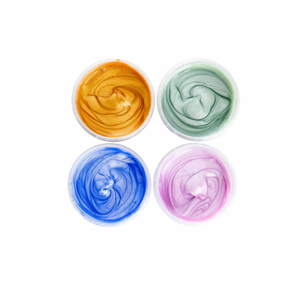 NeoGrün Glitzer-Kristall-Fingerfarben 4er Set "Mika" - Heldenspielzeug