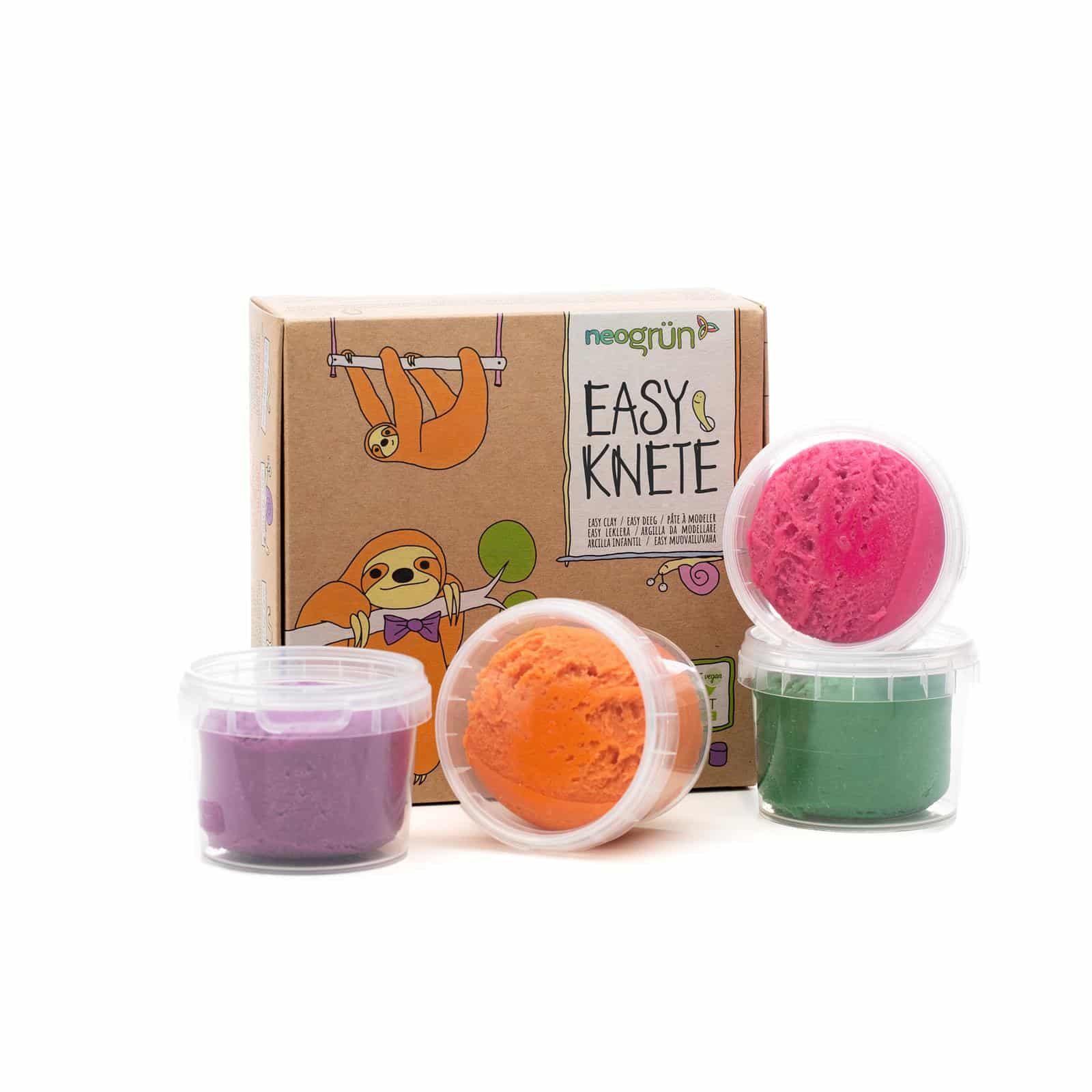 NeoGrün Bio Easy-Knete vegan - 4er Set "Loki" - Heldenspielzeug