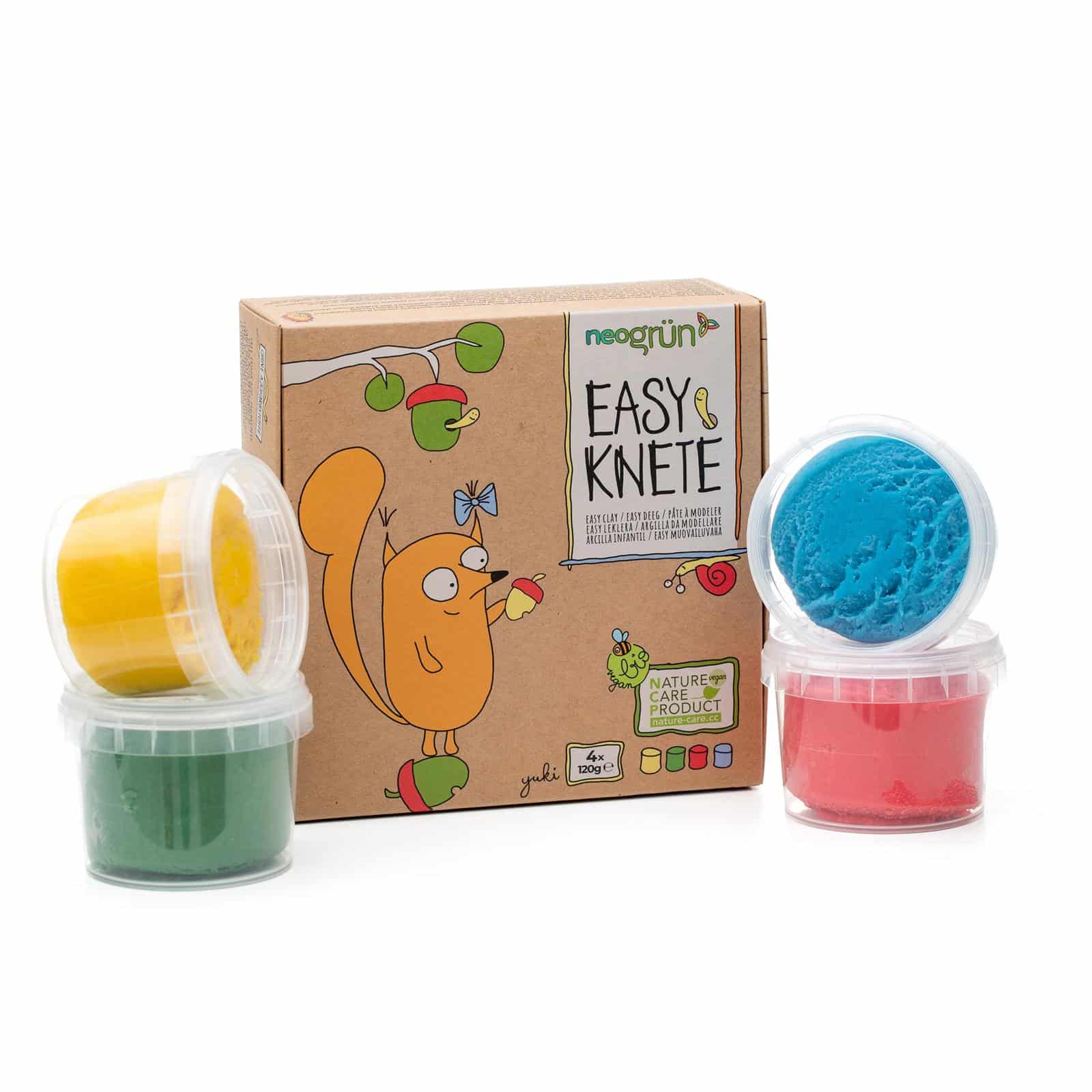 NeoGrün Bio Easy-Knete vegan - 4er Set "Yuki" - Heldenspielzeug