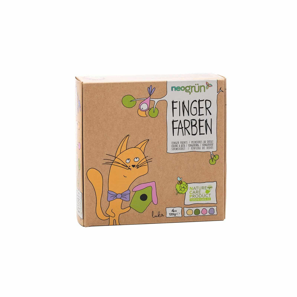 NeoGrün Bio-Fingerfarben vegan - 4er Set "Luka" - Heldenspielzeug