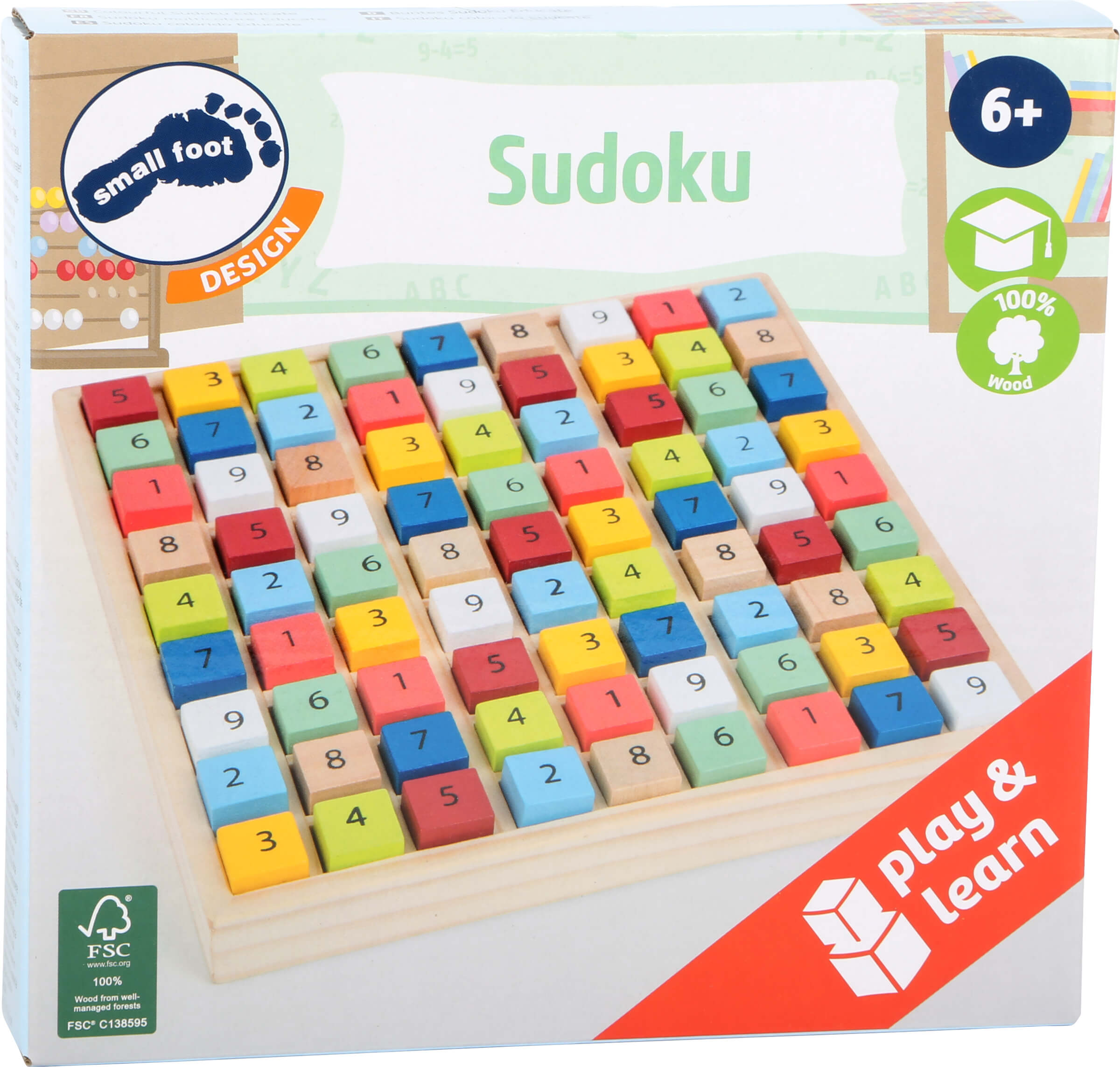 Small Foot Lernspiel Buntes Sudoku „Educate“ - Heldenspielzeug