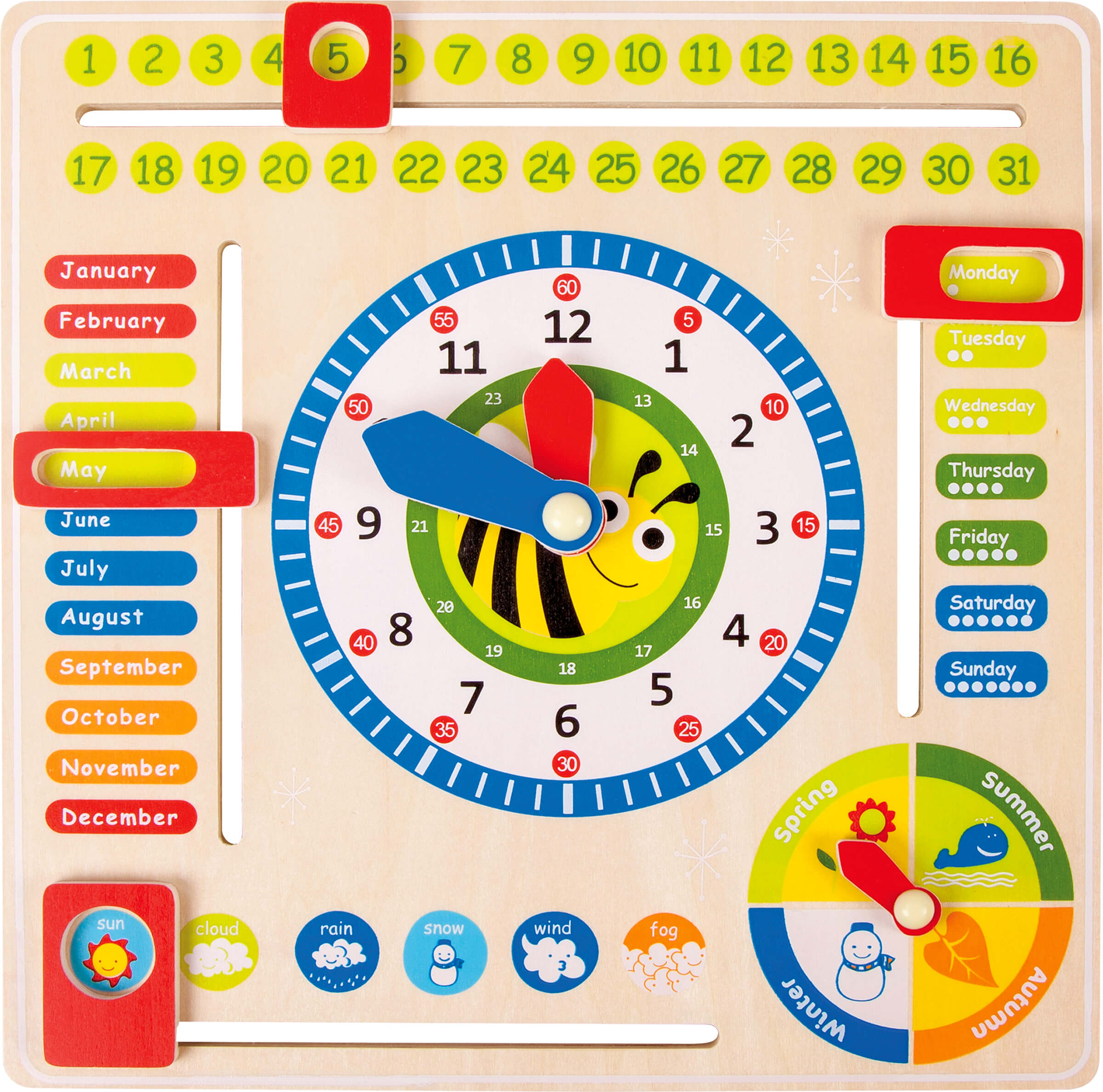 Small Foot Lerntafel Datum, Uhr- & Jahreszeiten EN