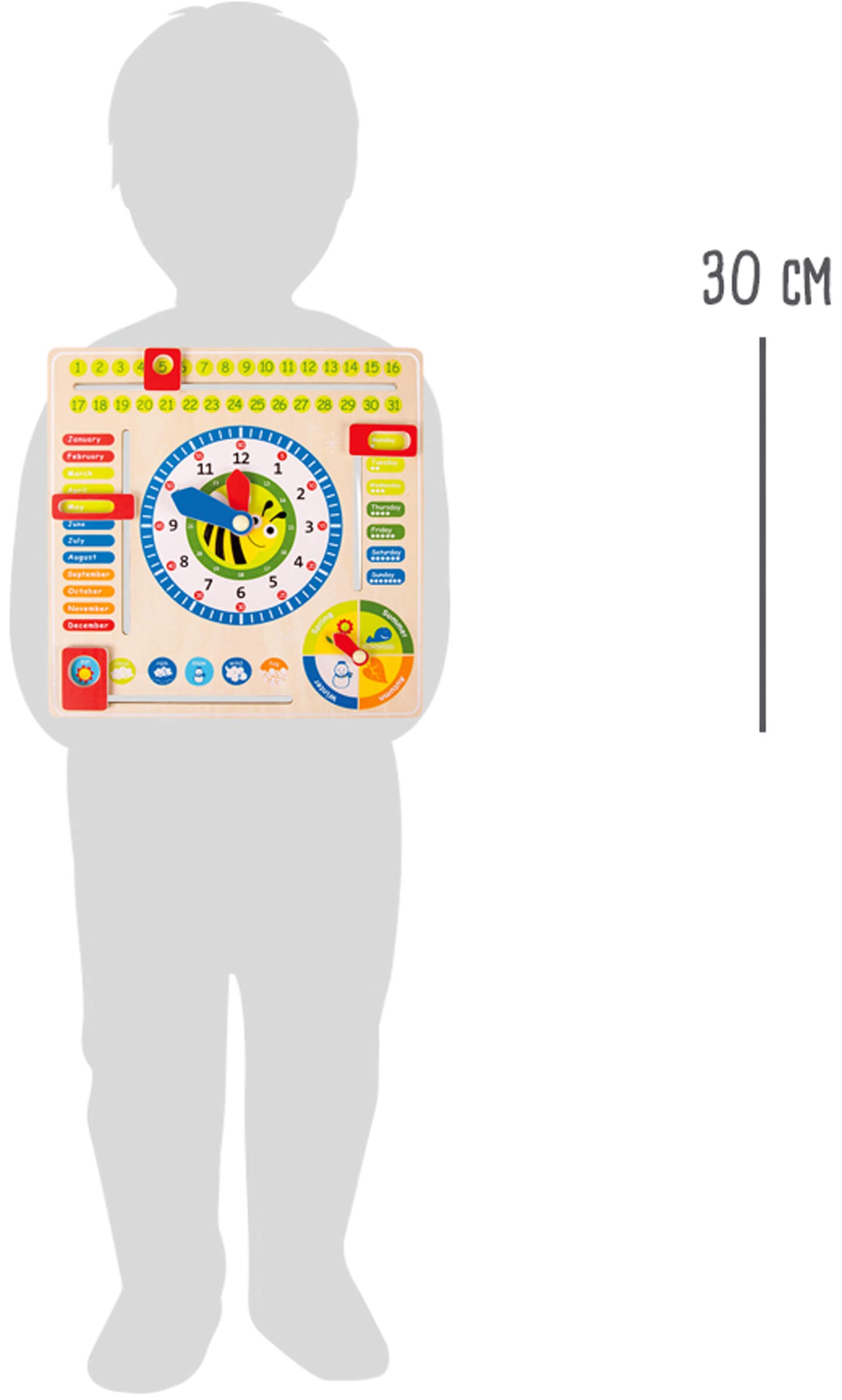 Small Foot Lerntafel Datum, Uhr- & Jahreszeiten EN