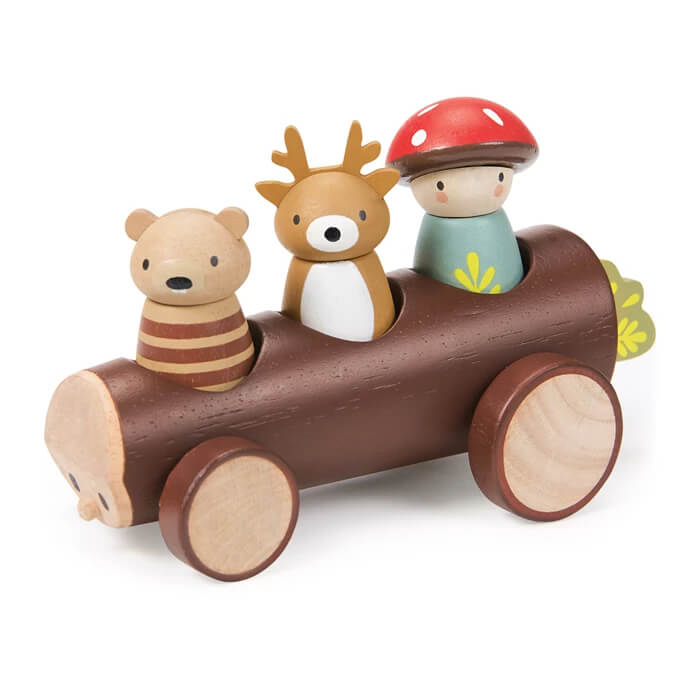 Tender Leaf Holzauto Baumstamm Taxi