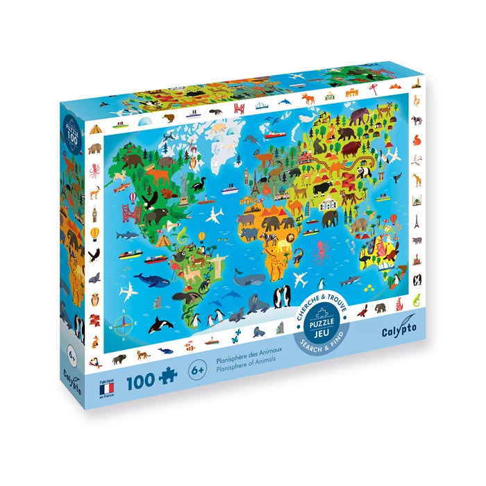 Calypto Tierweltkarte 100 XL Teile Puzzle