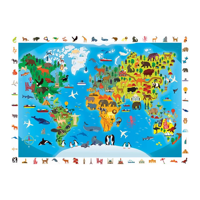 Calypto Tierweltkarte 100 XL Teile Puzzle