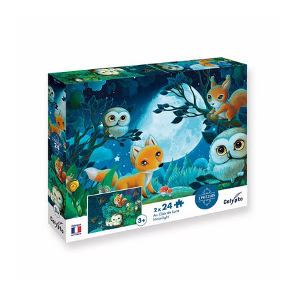 Calypto Tiere in der Nacht 2x24 Teile Puzzle