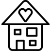 eine vektorgraifk auf der ein haus mit einem herz zu sehen ist. das soll einen Kindergarten darstellen