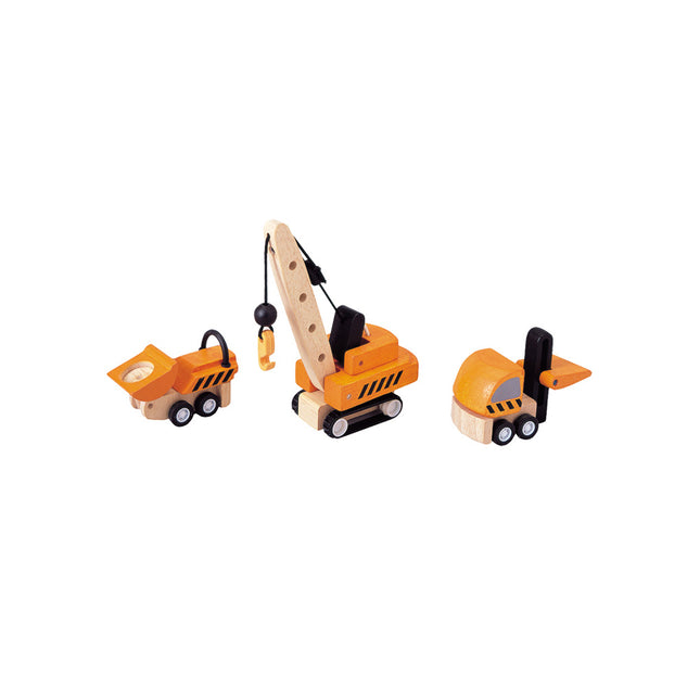 PlanToys Baustellenfahrzeuge Spielzeugautos (3 Stück)