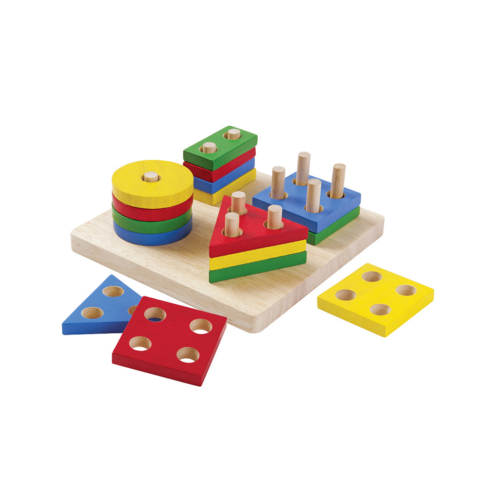PlanToys Sortierbrett GEO Formen - Heldenspielzeug