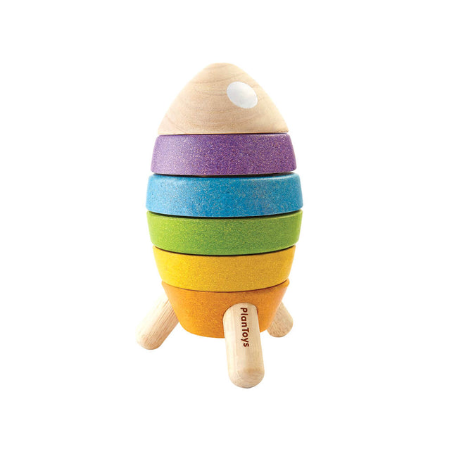 PlanToys Stapelrakete aus Holz Stapelspielzeug