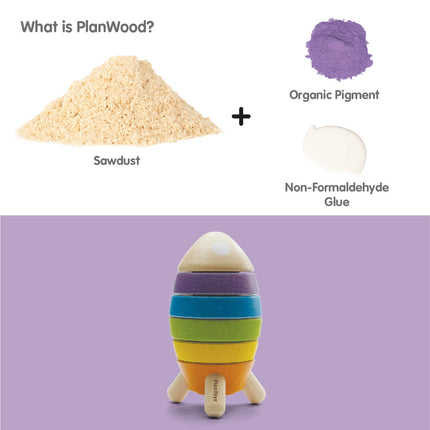 PlanToys Stapelrakete aus Holz Stapelspielzeug