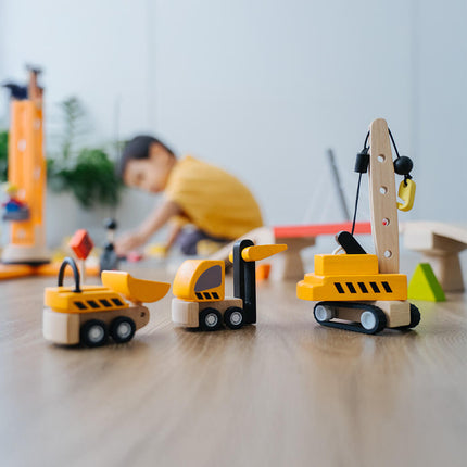 PlanToys Baustellenfahrzeuge Spielzeugautos (3 Stück)