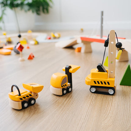 PlanToys Baustellenfahrzeuge Spielzeugautos (3 Stück)
