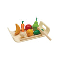PlanToys Holz Lernfrüchte Gemüse & Obst inkl. Tablett - Heldenspielzeug
