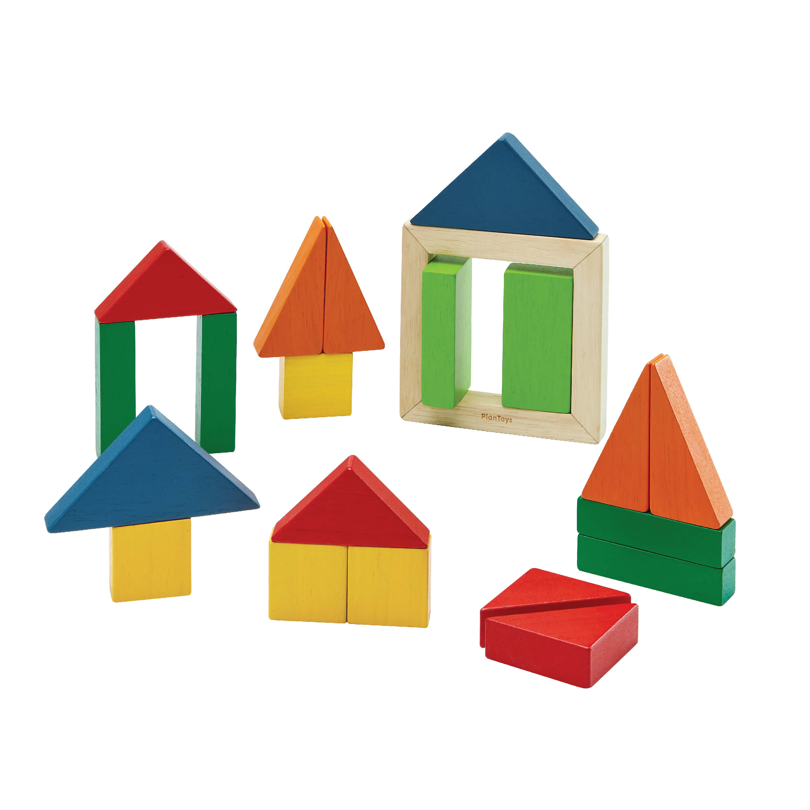 PlanToys Holzbausteine für geometrische Formen - Heldenspielzeug