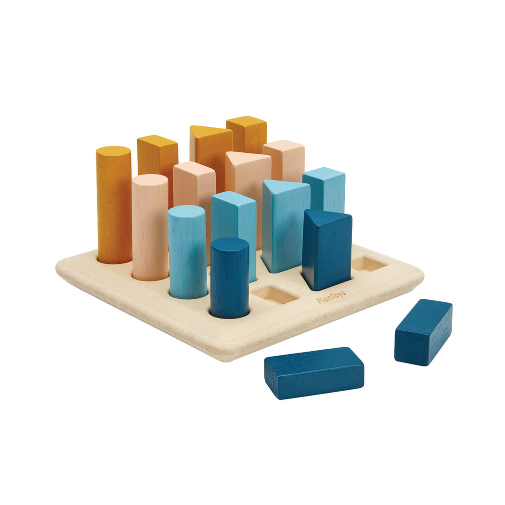 PlanToys Lernspiel Geometrie Stifte Orchard - Heldenspielzeug