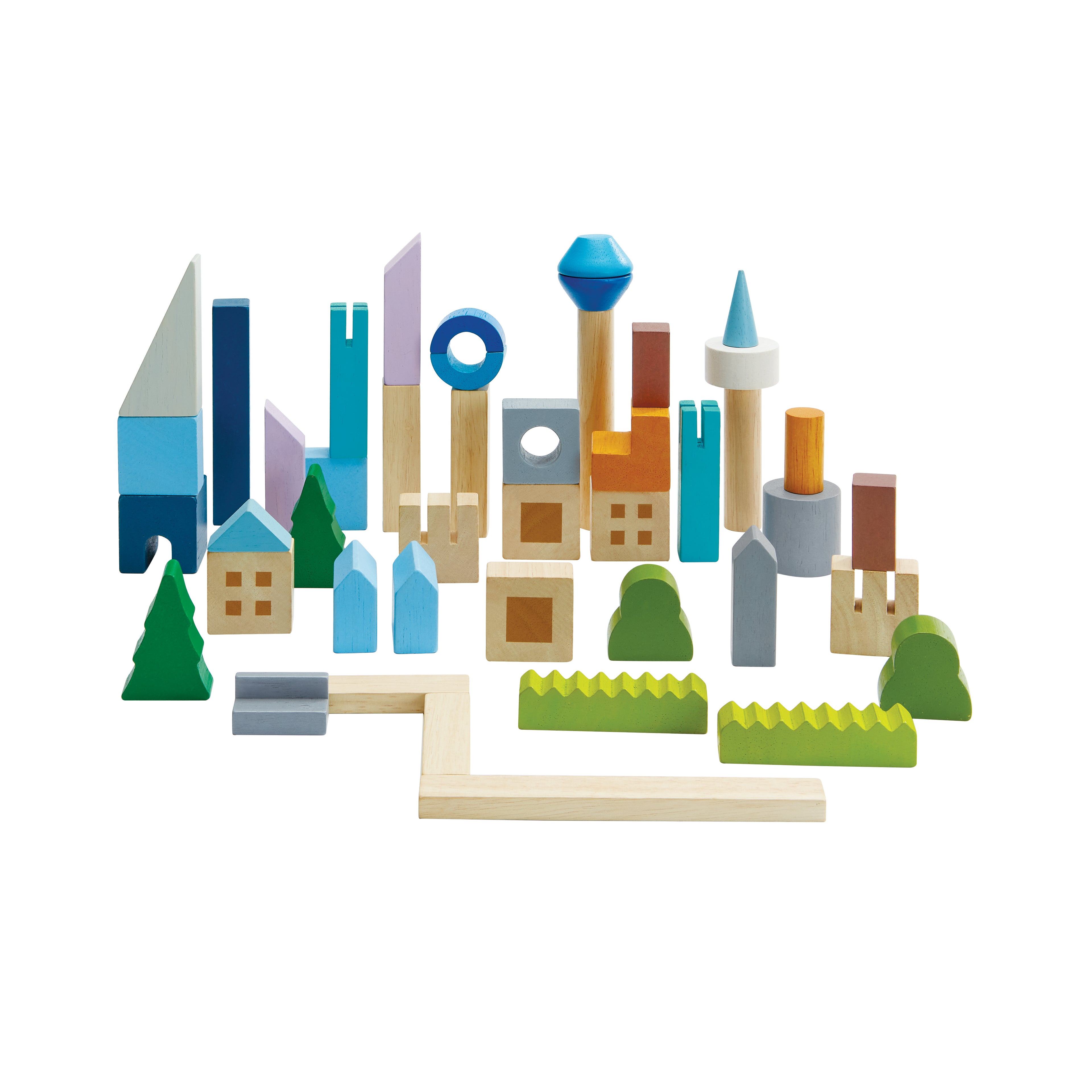 PlanToys Spielklötze Holzbausteine Großstadt - Heldenspielzeug