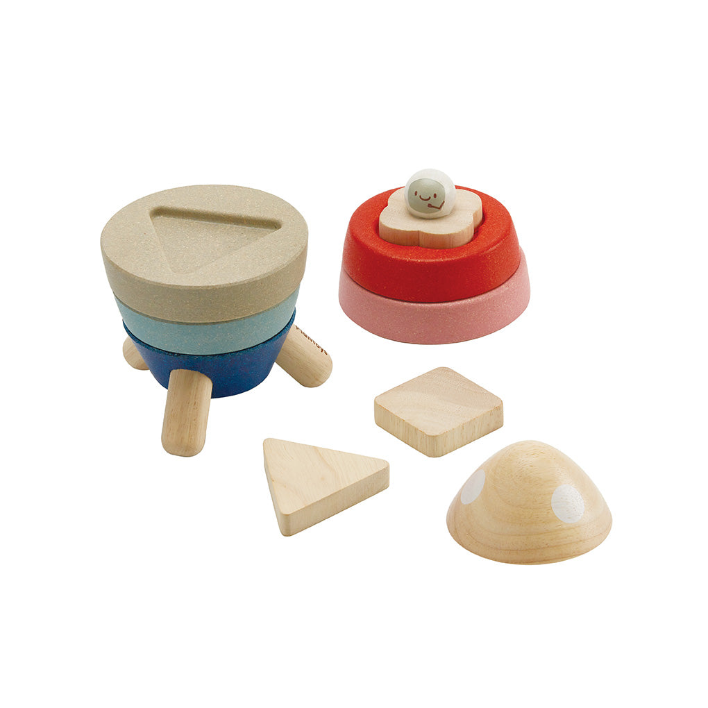 PlanToys Stapelrakete aus Holz Stapelspielzeug - Heldenspielzeug