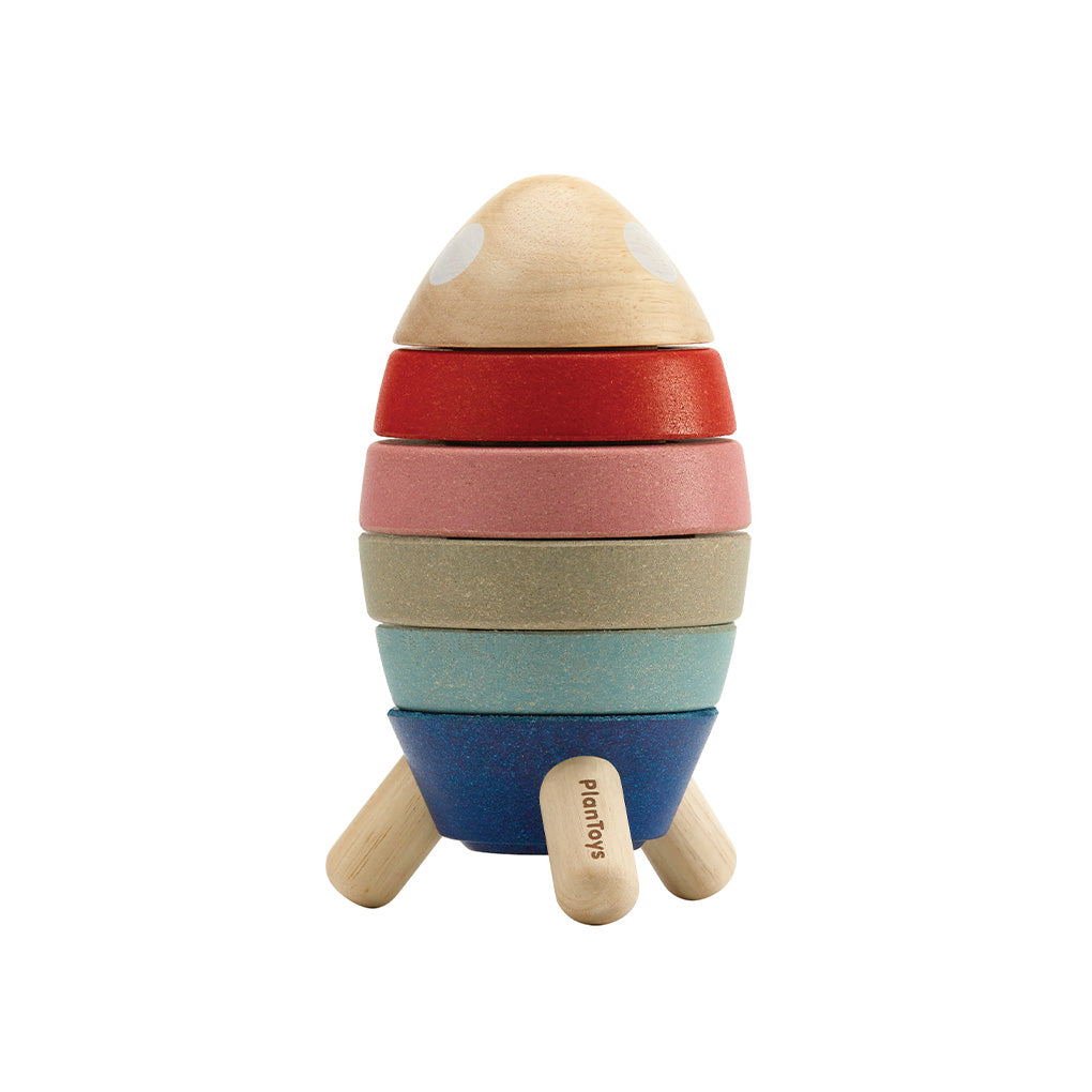 PlanToys Stapelrakete aus Holz Stapelspielzeug - Heldenspielzeug
