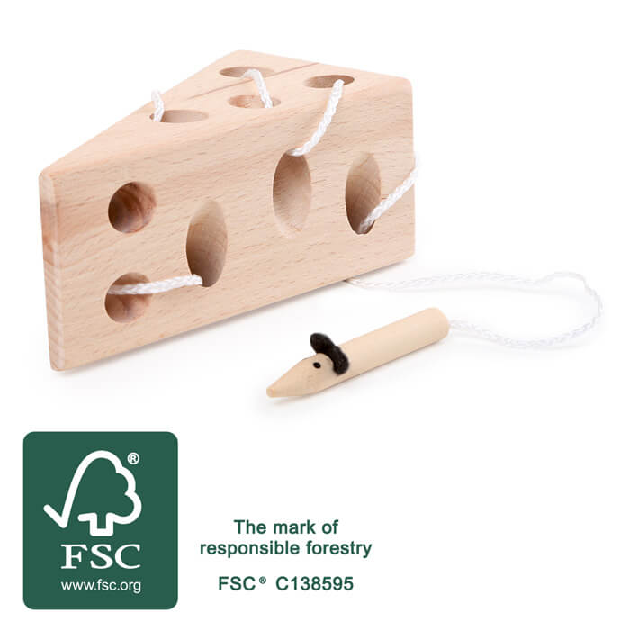 Small Foot Fädelspiel Käse und Maus - Heldenspielzeug