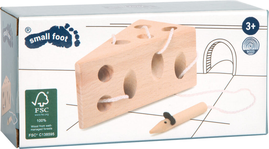 Small Foot Fädelspiel Käse und Maus - Heldenspielzeug