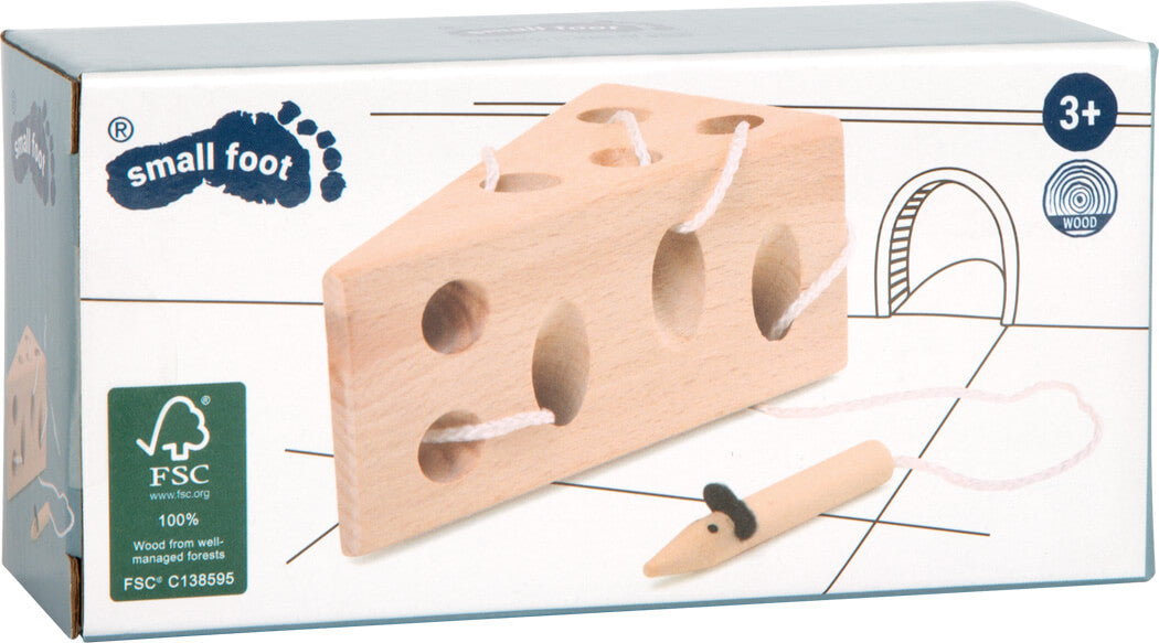 Small Foot Fädelspiel Käse und Maus - Heldenspielzeug